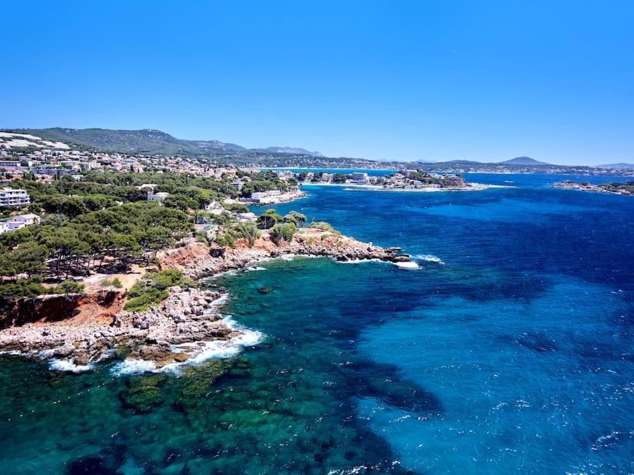 Bandol Roc Beach Vue Mer Grand T3 Face A La Plage Avec Parking Buitenkant foto